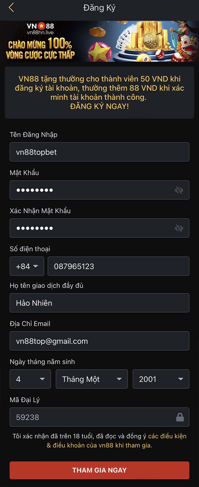 Một vài lưu ý khi đăng ký tài khoản tại Vn88 Một vài lưu ý khi đăng ký tài khoản tại Vn88
